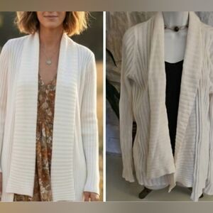 Express Classic White Open-Front Cardigan Size M